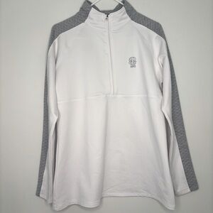 FootJoy Performance Golf 1/2 Zip Portland Country Club Maine White Gray Womans L
